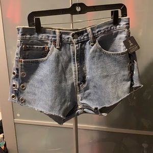 Upcycled denim short